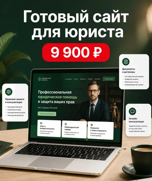Готовый сайт для юриста за 9 900 ₽